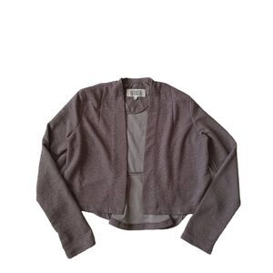 BB Dakota Shimmery Gray Crinkle Textured Long Sleeve Open Front Cardigan Jacket